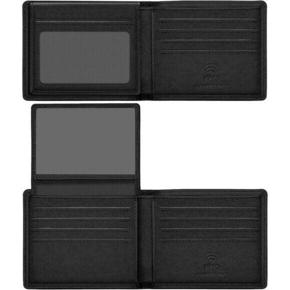 ⚡Travelambo Men Cross Texture Black Genuine Leather Handmade Stylish Wallets - Picture 9 of 9
